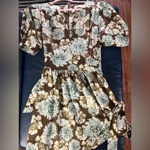 Brown Floral Dress